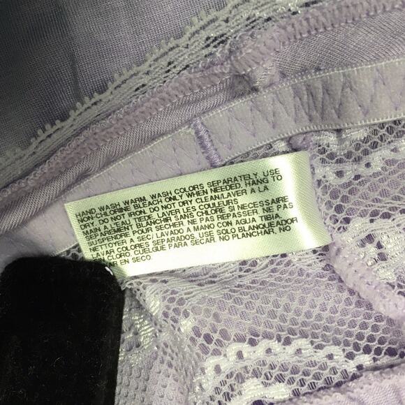 B. Tempt'd b.adorable Chemise Lingerie‎ Lavender Lace Cotton Slip NWT Women's XL - Picture 9 of 11